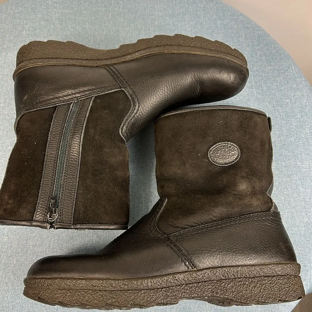 Tecnica Black Comfort Winter Leather Suede Zip Up Boots Size 11